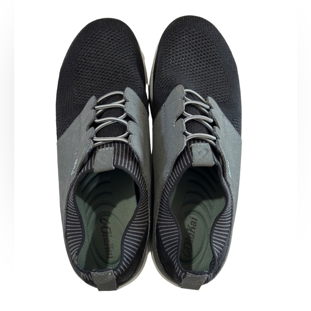 Olukai men’s Makia Ulana Kai shoes 10 black grey elastic laces drop in heel - Picture 7 of 13